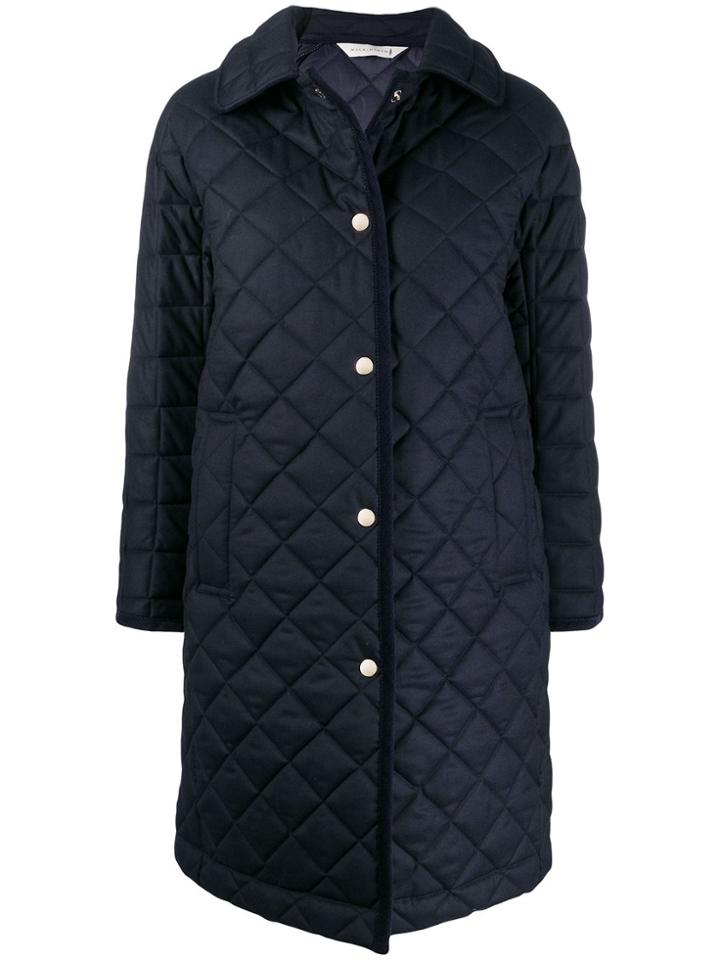 Mackintosh Rhynie Navy Quilted Wool Coat Lq-1004 - Blue
