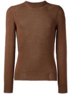 Maison Margiela Loose Knit Detail Sweater, Men's, Size: Large, Brown, Mohair/cotton