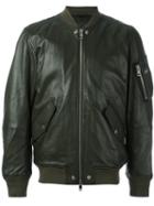 Diesel 'l-kit' Bomber Jacket, Men's, Size: Medium, Green, Sheep Skin/shearling/polyester