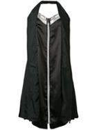 Maison Margiela Zip Front Halter Slip Dress - Black