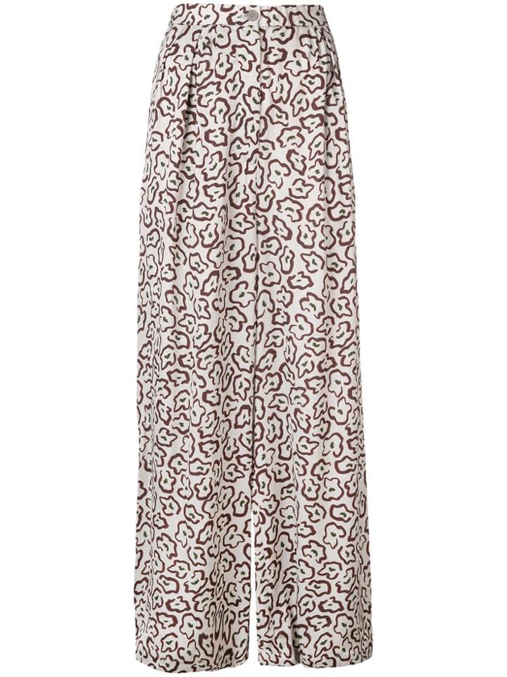 Christian Wijnants Floral Printed Wide-leg Trousers - Grey
