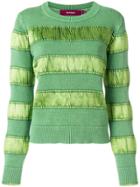 Sies Marjan Distressed Stripe Sweater - Green