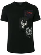 Alexander Mcqueen Patch Appliqué T-shirt, Men's, Size: Xl, Black, Viscose/cotton