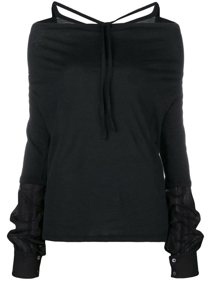 Ann Demeulemeester Off-the-shoulder Top - Black