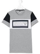 Armani Junior Logo Print T-shirt - Grey