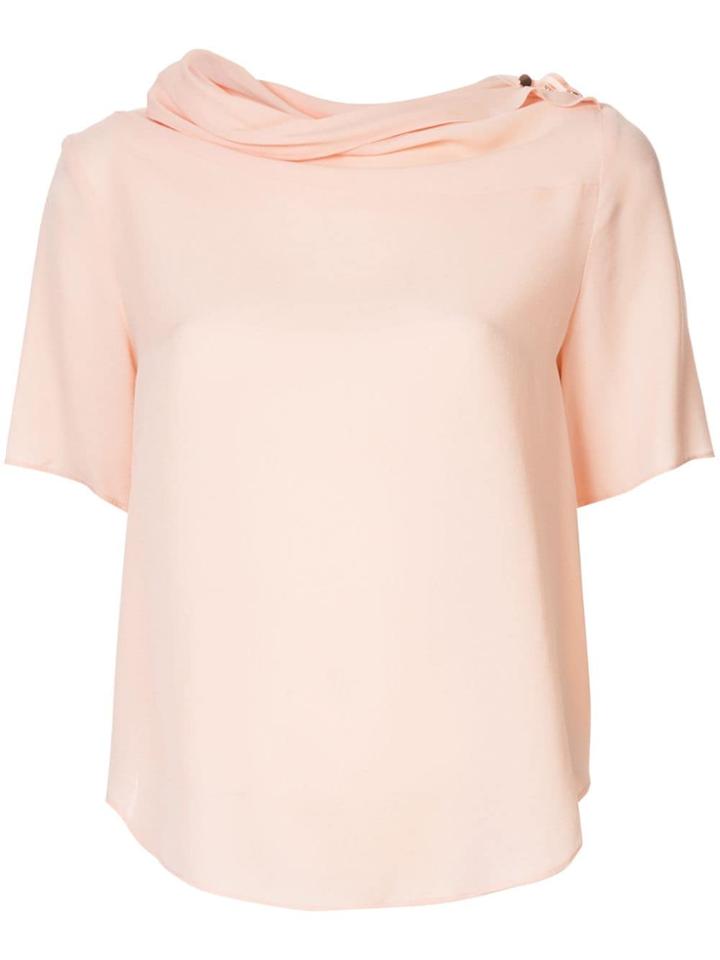 Ginger & Smart Secret Vice Drape Neck Blouse - Pink