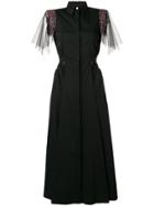 Talbot Runhof Tulle Sleeved Dress - Black