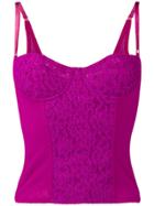 Dolce & Gabbana Vintage Lace Panel Corset - Pink & Purple