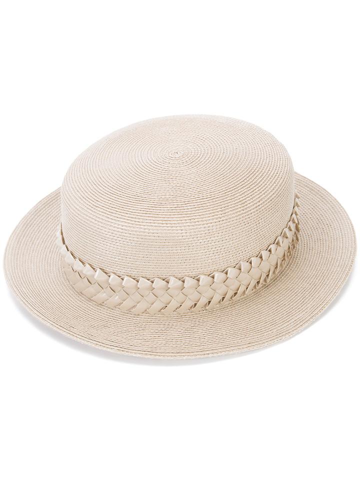 Gigi Burris Millinery - Braided Trim Hat - Women - Straw - One Size, Nude/neutrals, Straw