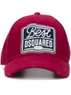 Dsquared2 Front Patch Baseball Cap, Men's, Red, Cotton