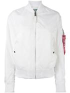 Alpha Industries - Bomber Jacket - Women - Nylon - M, White, Nylon