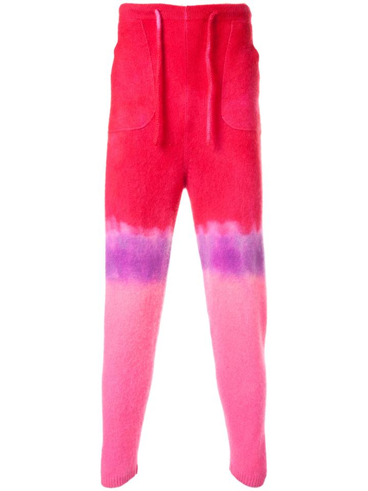 The Elder Statesman Tie Dye Track Pants - Red