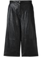 Mm6 Maison Margiela Leather Effect Shorts, Women's, Size: 38, Black, Viscose/polyurethane