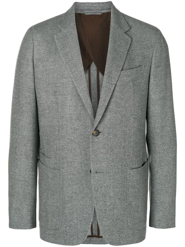 Ermenegildo Zegna Diagonal Pattern Blazer - Grey