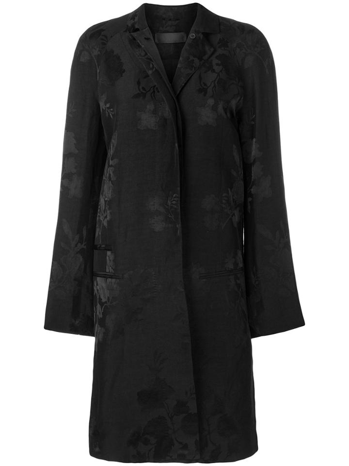 Haider Ackermann Floral-print Coat - Black