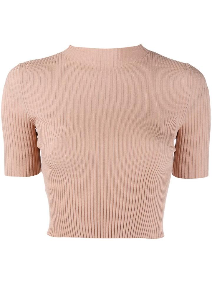 Mrz Short Ribbed Top - Neutrals