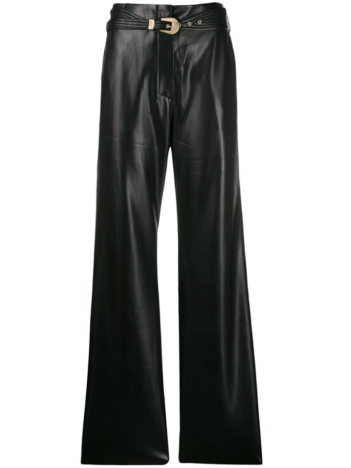 Nanushka Faux Leather Flared Trousers - Black
