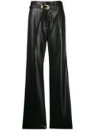 Nanushka Faux Leather Flared Trousers - Black