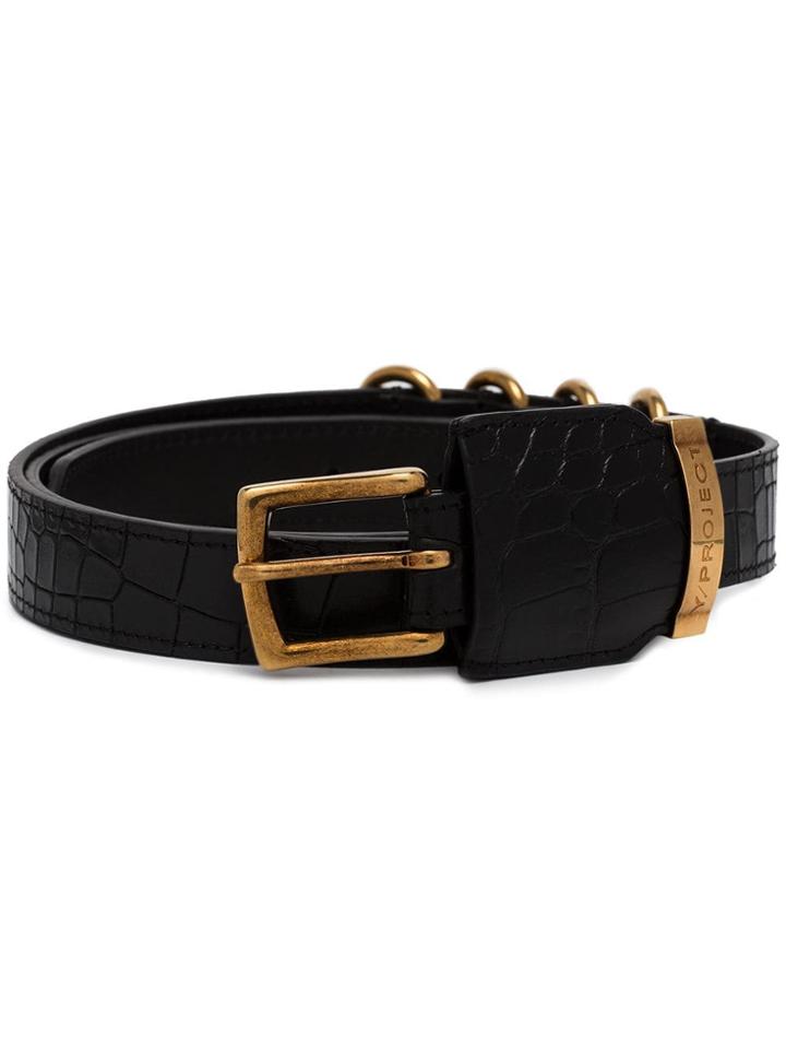 Y/project Crocodile-effect Buckle Belt - Black