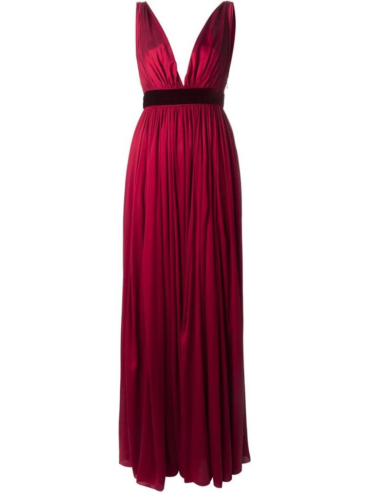 Dsquared2 Pleated Evening Gown, Women's, Size: 40, Red, Silk/polyamide/spandex/elastane