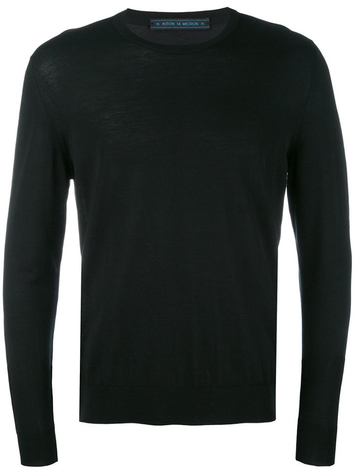 Kiton - Crew Neck Jumper - Men - Wool - L, Black, Wool