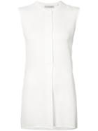 Vince - Mandarin Neck Shirt - Women - Silk - L, White, Silk