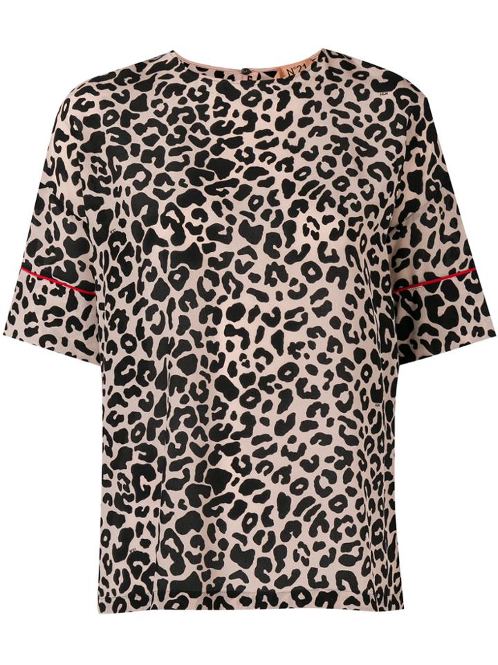 No21 Leopard Print Blouse - Pink & Purple