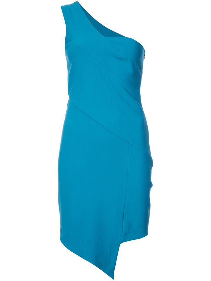 Haney One Shoulder Fitted Dress - Blue