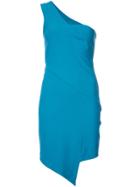 Haney One Shoulder Fitted Dress - Blue