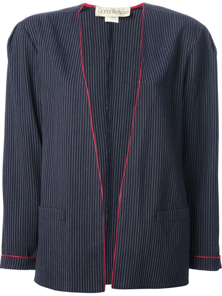 Versace Vintage Striped Jacket And Skirt Suit