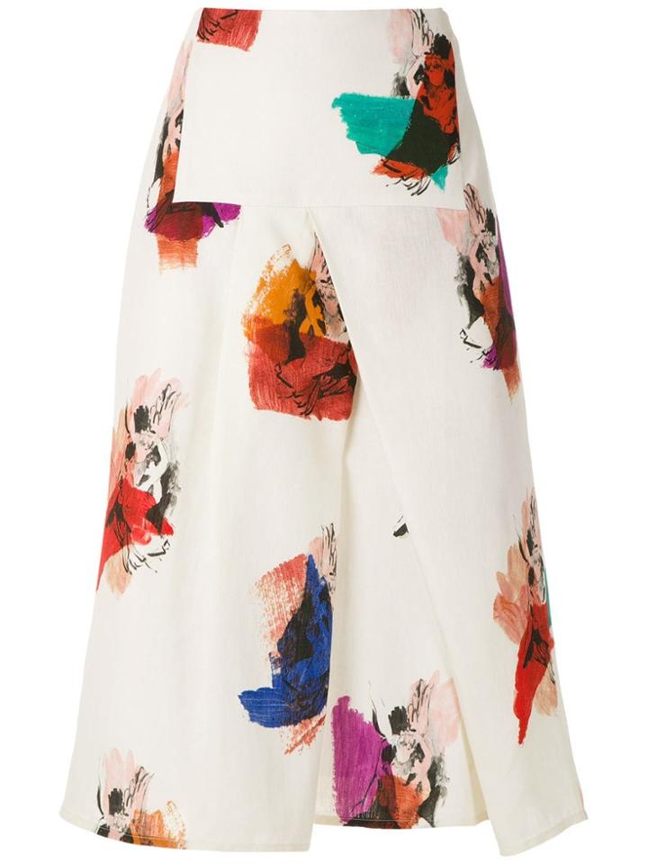 Andrea Marques Panelled Midi Skirt - White