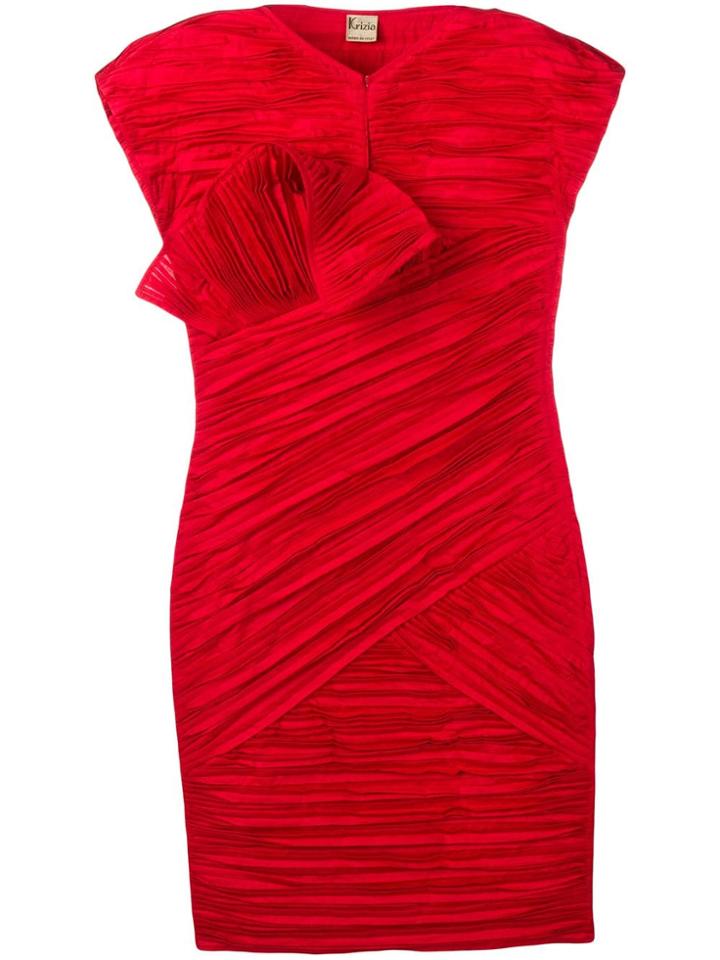 Krizia Vintage 1980's Pleated Dress - Red