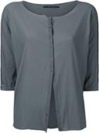 Album Di Famiglia - Button Top - Women - Cotton/spandex/elastane - One Size, Grey, Cotton/spandex/elastane
