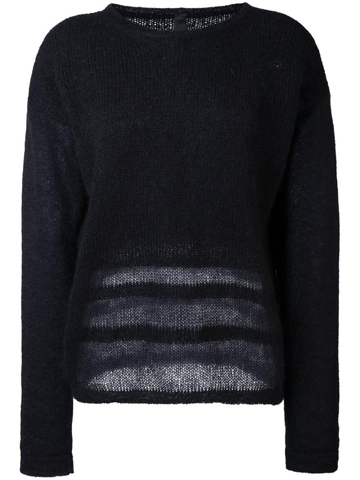 Ilaria Nistri Sheer Detailing Sweater, Women's, Size: Small, Black, Silk/polyamide/mohair/virgin Wool