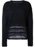 Ilaria Nistri Sheer Detailing Sweater, Women's, Size: Small, Black, Silk/polyamide/mohair/virgin Wool