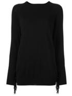 Laneus Crew Neck Jumper, Women's, Size: 38, Black, Polyamide/polyester/polyurethane/wool