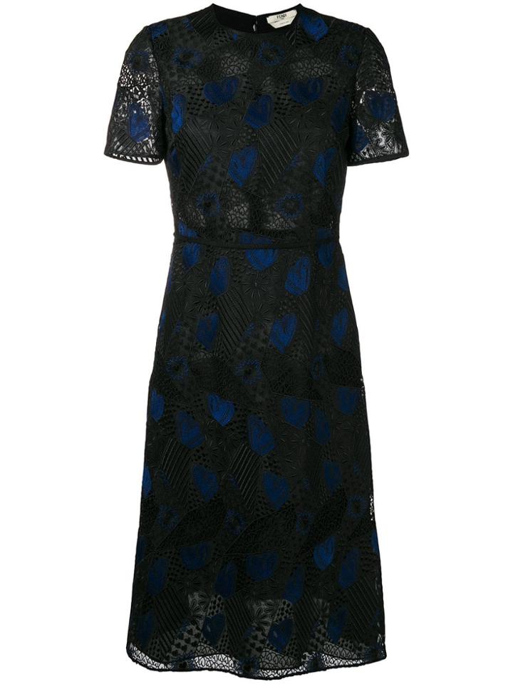 Fendi Embroidered Dress - Black