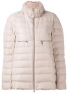 Moncler Gamme Rouge Zipped Puffer Jacket, Women's, Size: 4, Nude/neutrals, Cashmere/wool/polyamide/lamb Fur