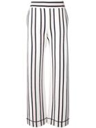 Barrie Striped Knitted Trousers - White