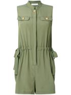 Pierre Balmain Drawstring Waist Playsuit - Green