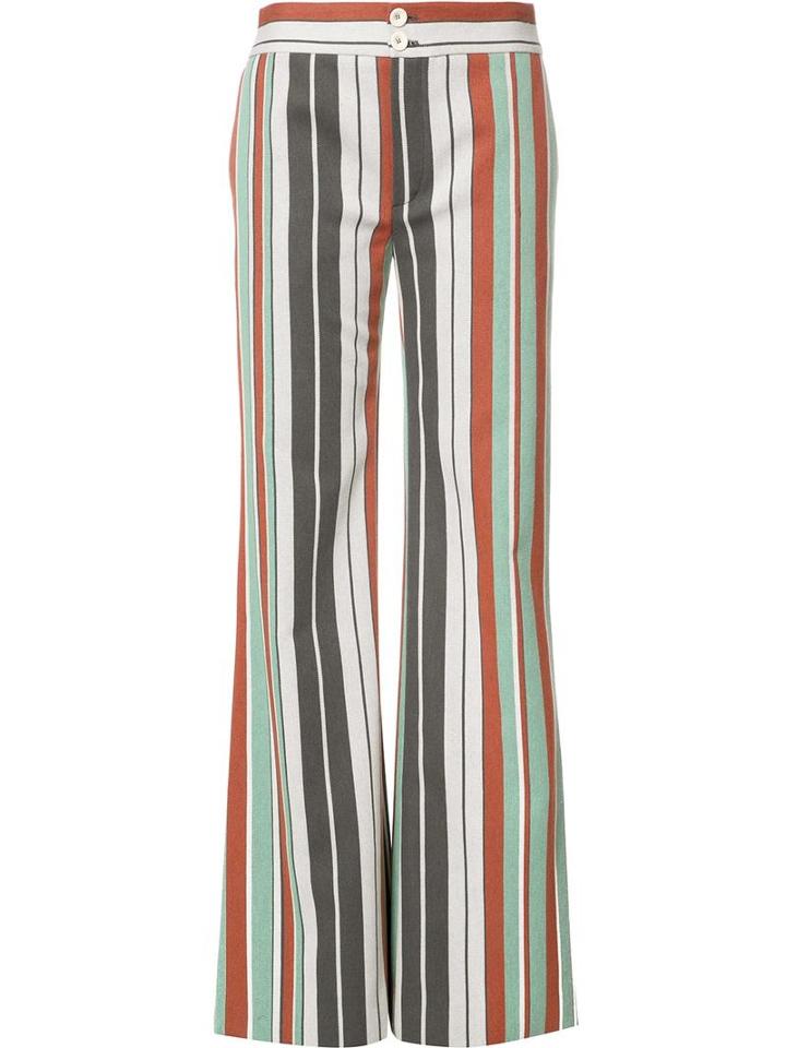 Chloé - Striped Flared Trousers - Women - Cotton/acrylic/polyester/other Fibres - 34, Green, Cotton/acrylic/polyester/other Fibres