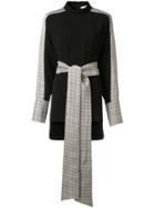 Layeur Checked Tie-waist Blouse - Black