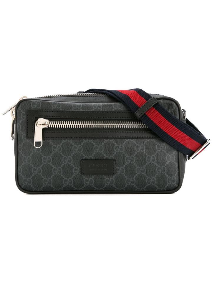 Gucci Vintage Shelly Line Gg Pattern Belt Bag - Black