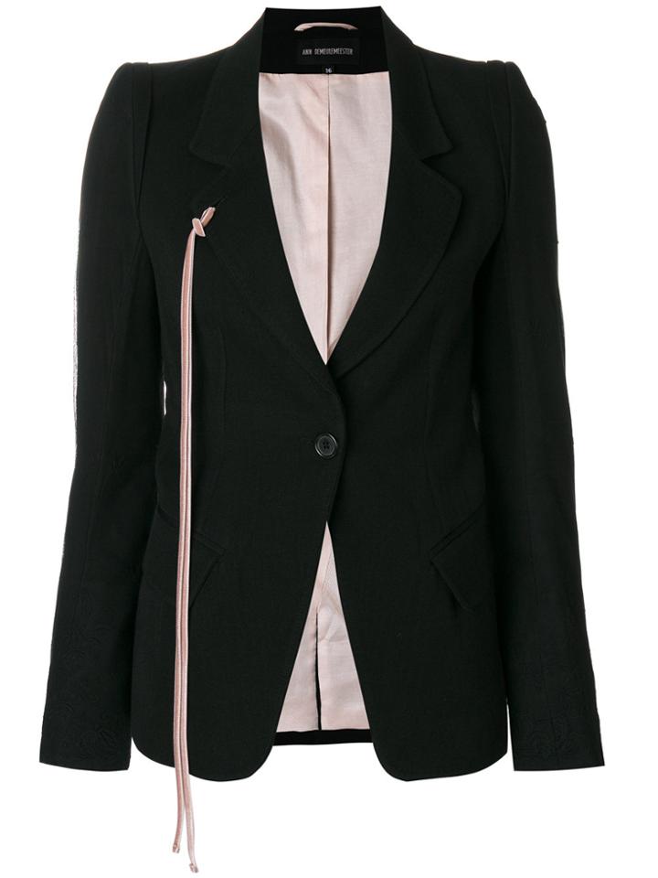 Ann Demeulemeester One-button Blazer - Black