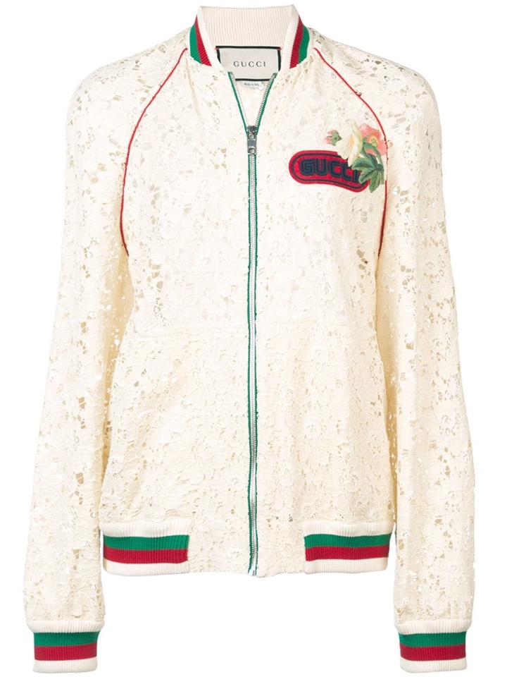 Gucci Flower Lace Bomber Jacket - Nude & Neutrals