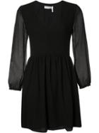 Chloé Light Seersucker Dress, Women's, Size: 38, Black, Silk