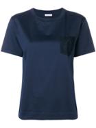 Moncler Embroidered Pocket T-shirt - Blue