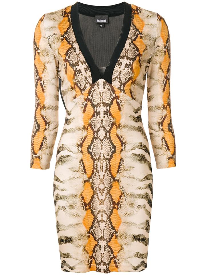 Just Cavalli Animal Print Dress - Yellow & Orange