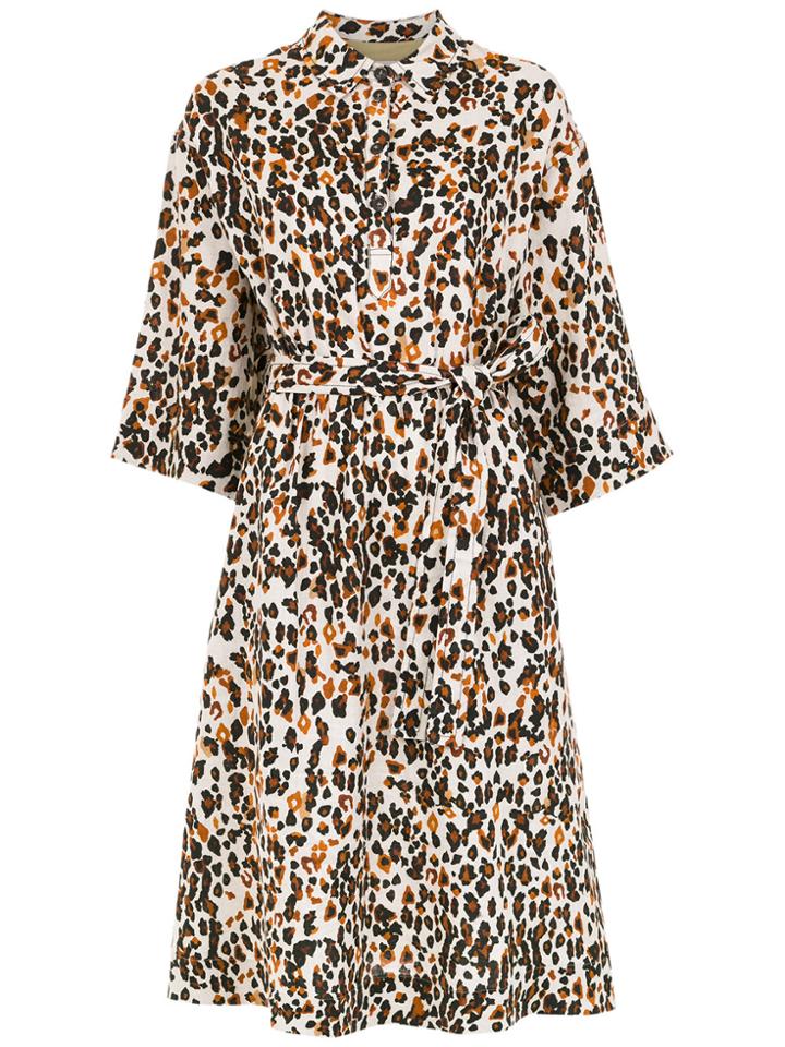 Sissa Animal Print Midi Dress - Brown