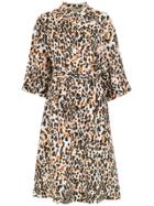 Sissa Animal Print Midi Dress - Brown